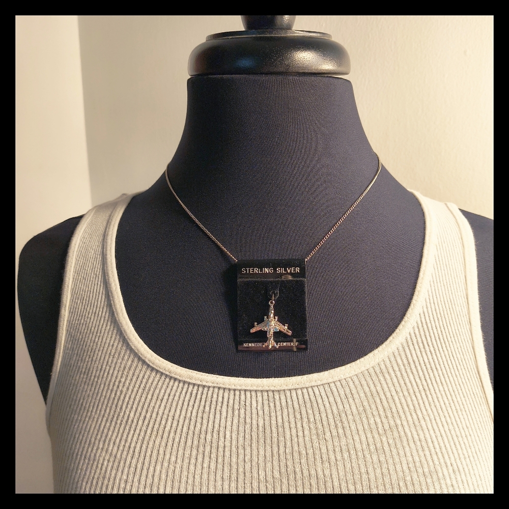 🚀 Vtg. Sterling Silver Space Shuttle Airplane Charm